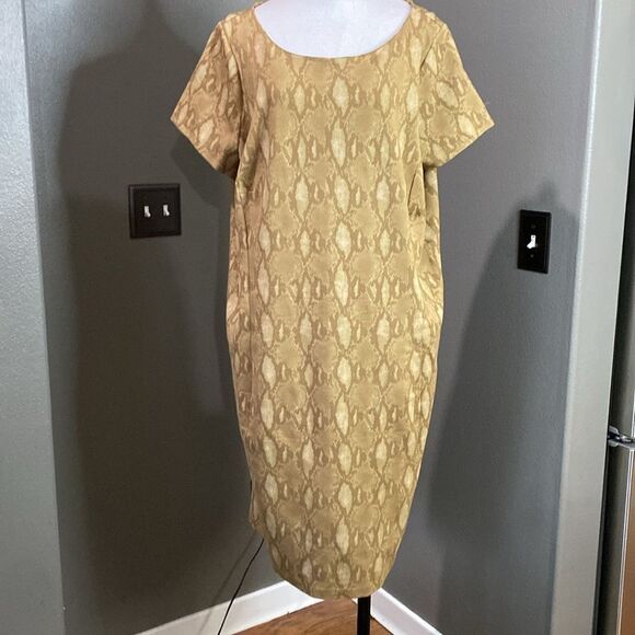 RALPH LAUREN SNAKE PRINT DRESS Tan - Picture 1 of 8